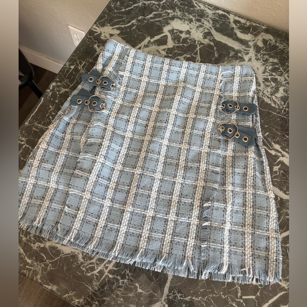 Plaid blue skirt XS
